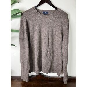Brooks Brothers Marled Brown Pullover Sweater Mens Size XL 100% Merino Wool